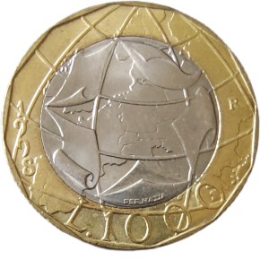 Włochy 1000 Lirów KM 194 1998 UNC