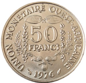 Afryka Zachodnia 50 Franków KM 6 1976 UNC