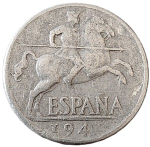 Hiszpania 5 Centymów KM 765 1940 VF