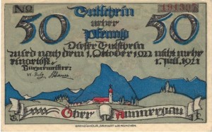 Oberammergau 50 Pf  1.07.1921 G-992.3 UNC-