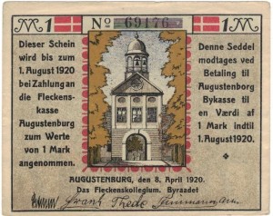 Augustenburg 1 M G-54.1 8.04.1920 XF