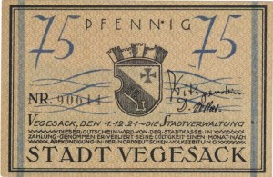 Vegesack 75 Pf 1.12.1921  G-1359.2 UNC