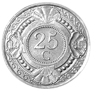 Antyle Holenderskie 25 Centów KM 35 1989 UNC
