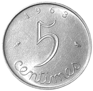 Francja 5 Centymów KM 927 1961 UNC