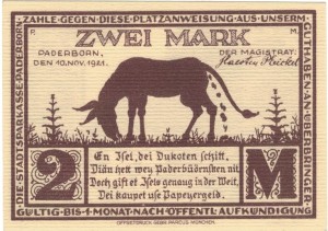 Paderborn 2 M G-1043 10.11.1921 UNC