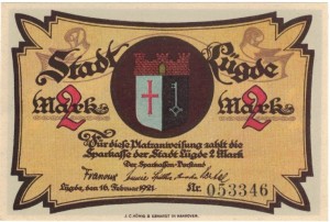 Lugde 2 Mark G-838.1 16.2.1921 UNC