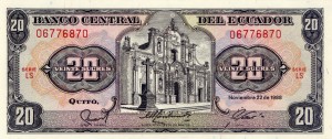 Ekwador 20 Sucres P-121 1988 UNC
