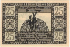 Hemdingen 25 Pf  31.01.1922 G-599  AU/UNC