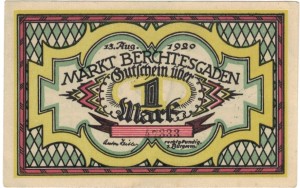 Berchtesgaden 1 Mk G-76.6 aUNC