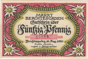 Berchtesgaden 50 Pf G-76.2 13.8.1920 UNC 