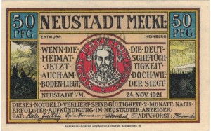 Nustadt Meckl 50 Pf 24.11.1921 UNC-