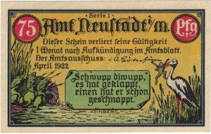 Neustadt 75 Pf  04.1922 G-961.1 aUNC