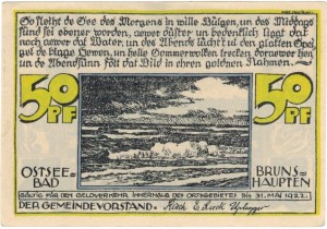 Brunshaupten 50 Pf  31.05.1922 G-195.1 UNC-