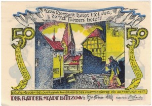 Bützow 50 Pf 28.02.1922 G-205.1 AU/UNC