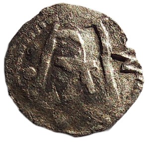 Polska Władysław II Jagiełło, Denar Kraków - podwójny krzyż - litera W