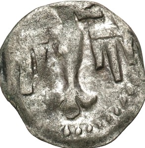 Polska Jadwiga i Władysław Jagiełło (1386–1399). Denar koronny, Wschowa - RZADKOŚĆ R6