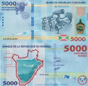 Burundi 5000 Francs 2018 P-53 UNC