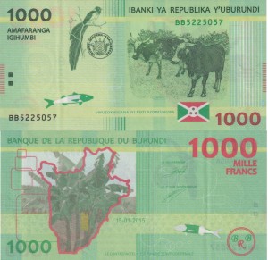 Burundi 1000 Francs 2015 P-51 UNC