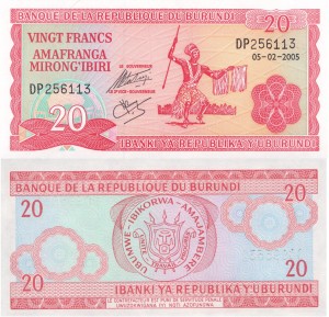 Burundi 20 Francs 2005 P27 UNC
