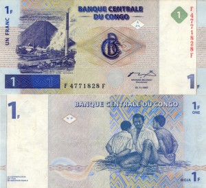 Kongo 1 Franc P-85 1997 VF