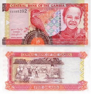 Gambia 5 Dalasis P-20 2001 UNC