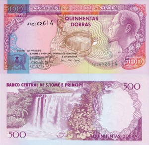 Wyspy Świętego Tomasza  500 Dobras  P-63 1993 UNC