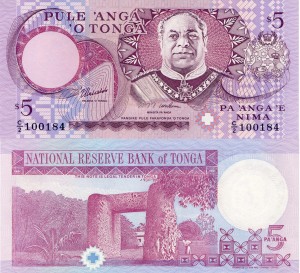 Tonga 5 Paanga P-31 1995 aUNC