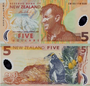 Nowa Zelandia 5 Dollars P-185b UNC