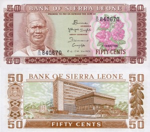 Sierra Leone 50 Cents P-4e 1984 UNC