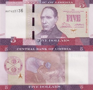 Liberia 5 Dollars  P-31a 2016 UNC