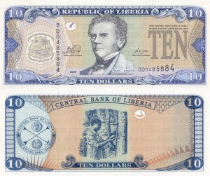 Liberia 10 Dollars  P-27 2009 UNC
