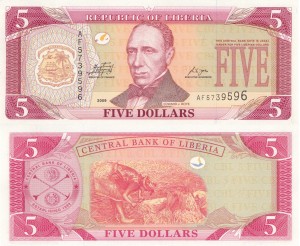 Liberia 5 Dollars  P-26 2009 UNC