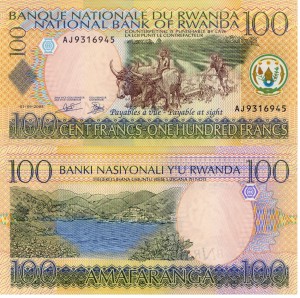 Rwanda 100 Francs P-29b 2003 UNC