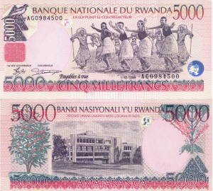 Rwanda 5000 Francs P-28 1998 UNC