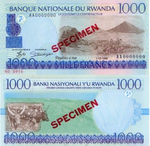 Rwanda 1000 Francs P-27s 1998 UNC