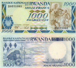 Rwanda 1000 Francs P-21 1988 UNC