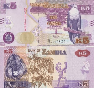 Zambia 5 Kwacha P-57 2020 UNC