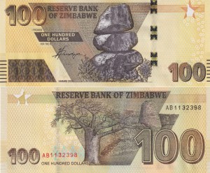 Zimbabwe 100 Dollars P-106 2020 UNC