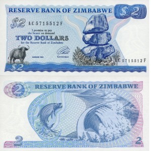 Zimbabwe 1 Dolar P-1d 1994 Stan UNC-