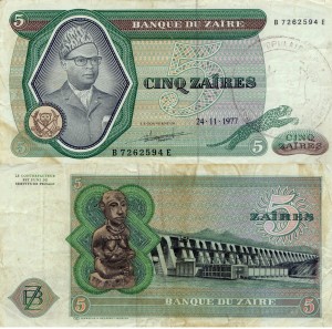 Zair 5 Zaire P-R3  1977 Stan III 