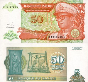 Zair 50 Nouveau Makuta  P-51 1993 Stan I Unc