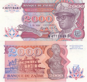 Zair 2000 Zaires P-36  1991 Stan I Unc