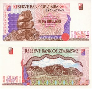 Zimbabwe 5 Dollars P-5 1997 Stan I UNC