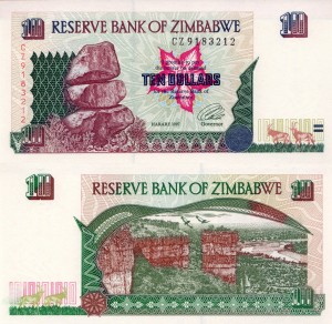 Zimbabwe 10 Dollars P-6 1997 Stan I UNC 