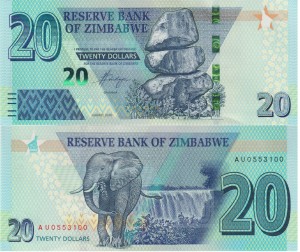 Zimbabwe 20 Dolarów P-104 2020 UNC