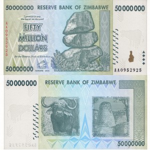 Zimbabwe 50 000 000 P-79 2008 Stan I UNC 