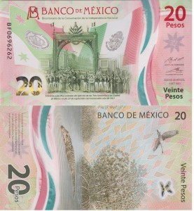 Meksyk 20 Pesos P-132 2021 UNC Polimer