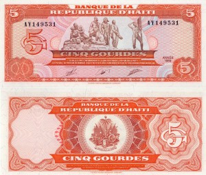 Haiti 5 Gourdes P-255 1989 UNC
