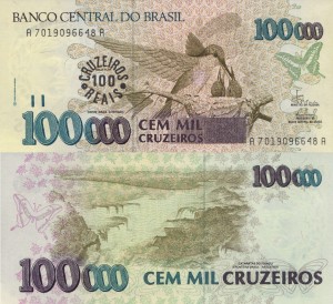 Brazylia 100 000 Cruzeiros P-235 1993 UNC