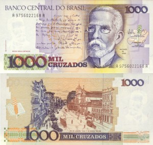 Brazylia 1000 Cruzados P-213 1988 UNC